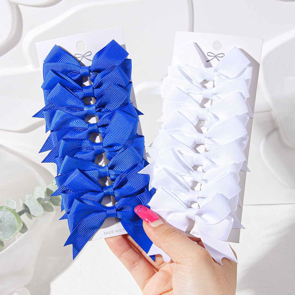 Ribbon Bow Gift - 2/4/6PCS Blue White Ribbon Bow Girl