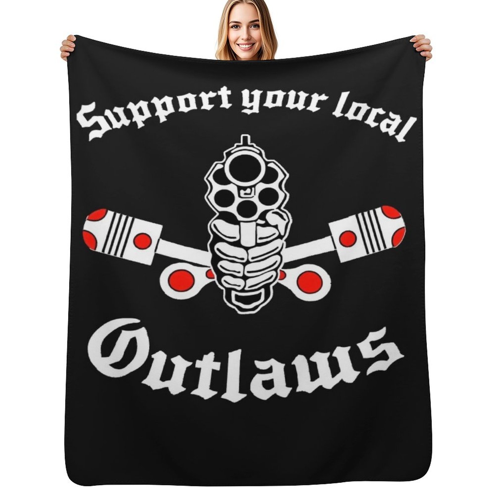 Christmas Throw Blanket - Outlaw mc Support Gift Halloween Day,