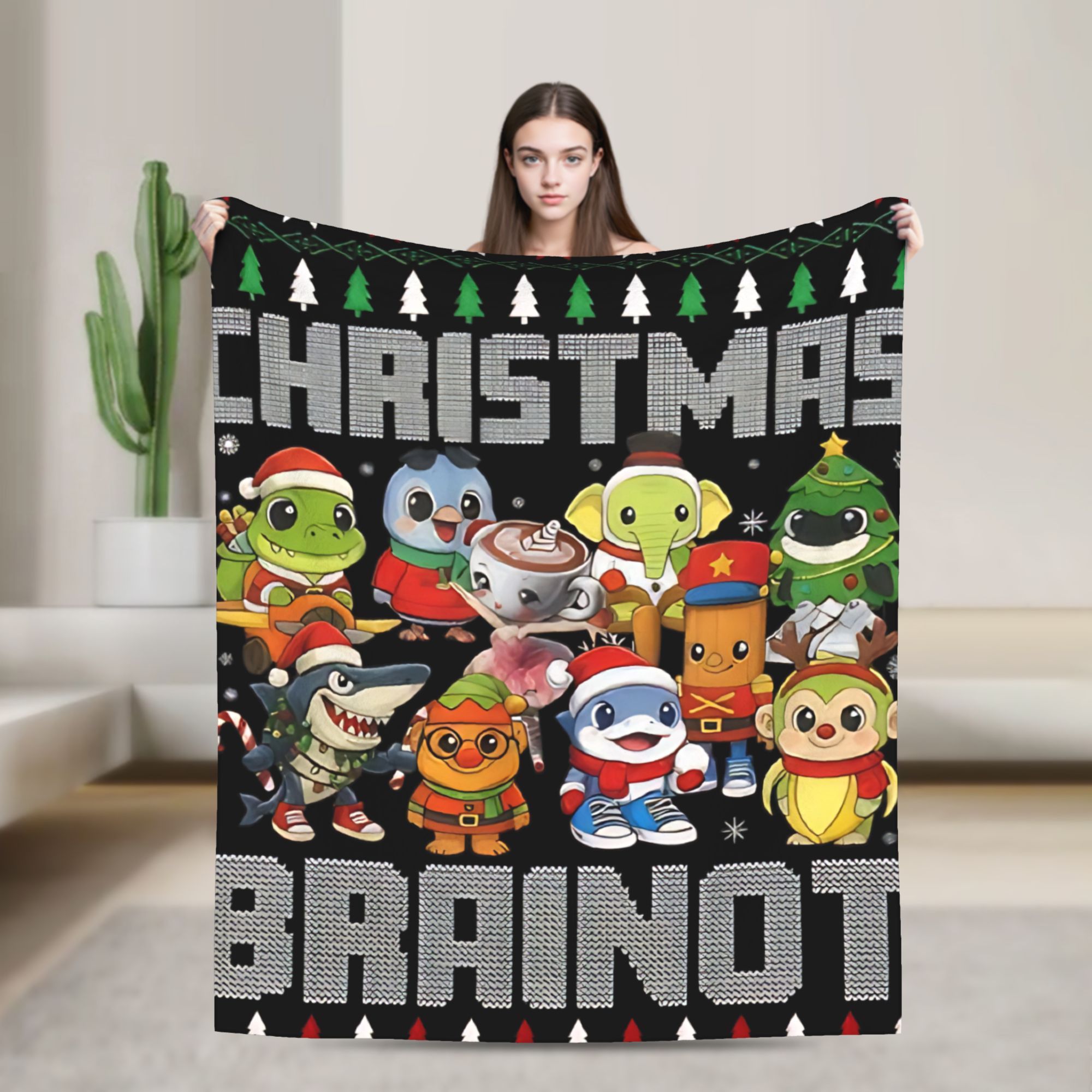 Christmas Throw Blanket - Christmas Italian Brain Rot Italian Brainrot