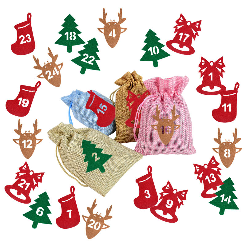 Advent Calendar Gift - 1-24 Christmas Advent Calendar Number Felt