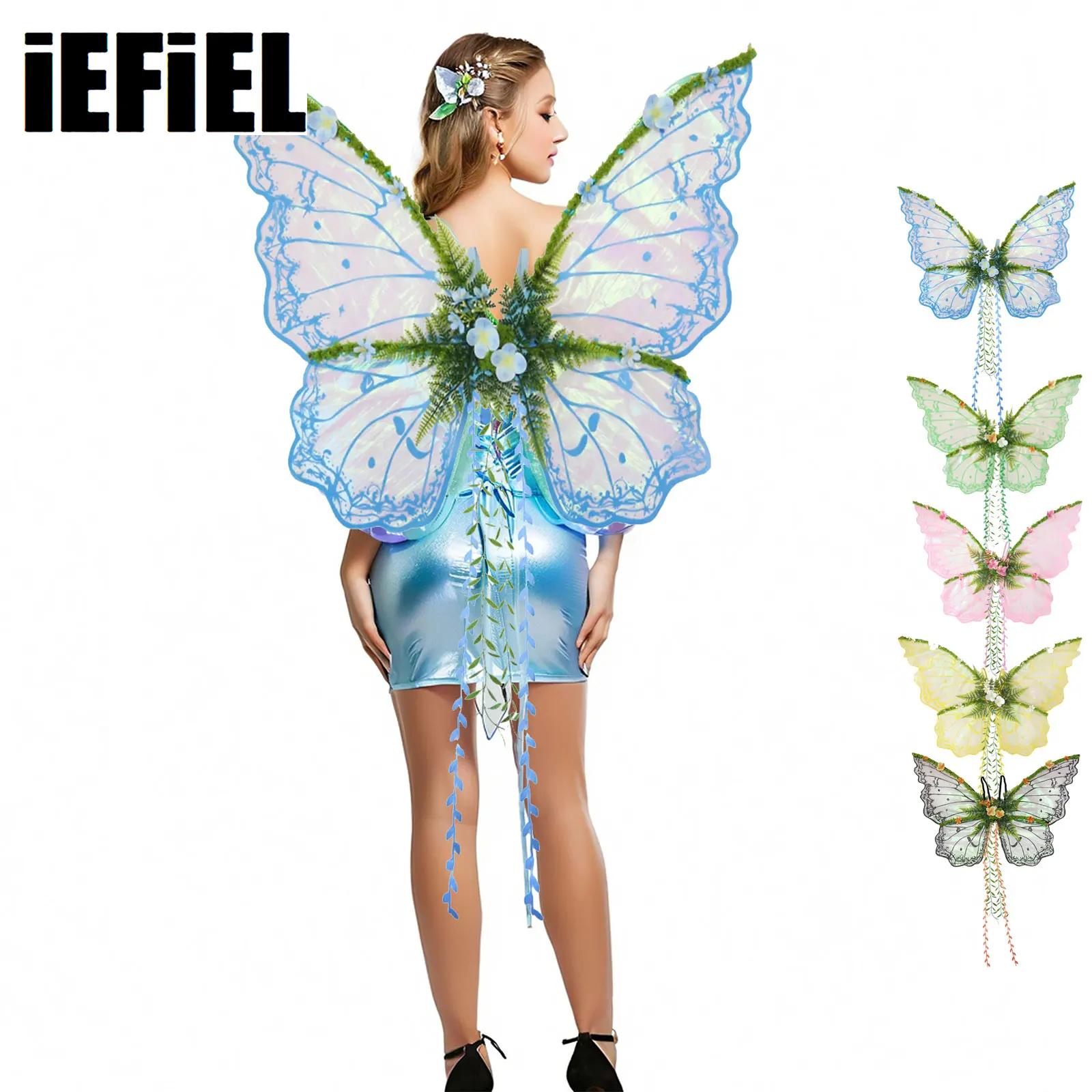 Elf Costume Christmas - Fairy Wings Butterfly Wings with Flowers