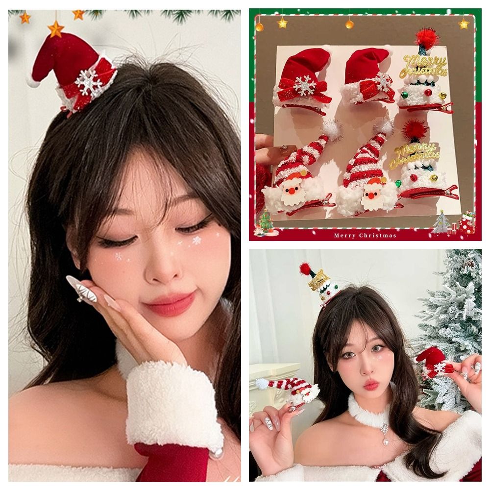 Santa Hat Plush - Merry Christmas Decor Christmas Hat Hairpin