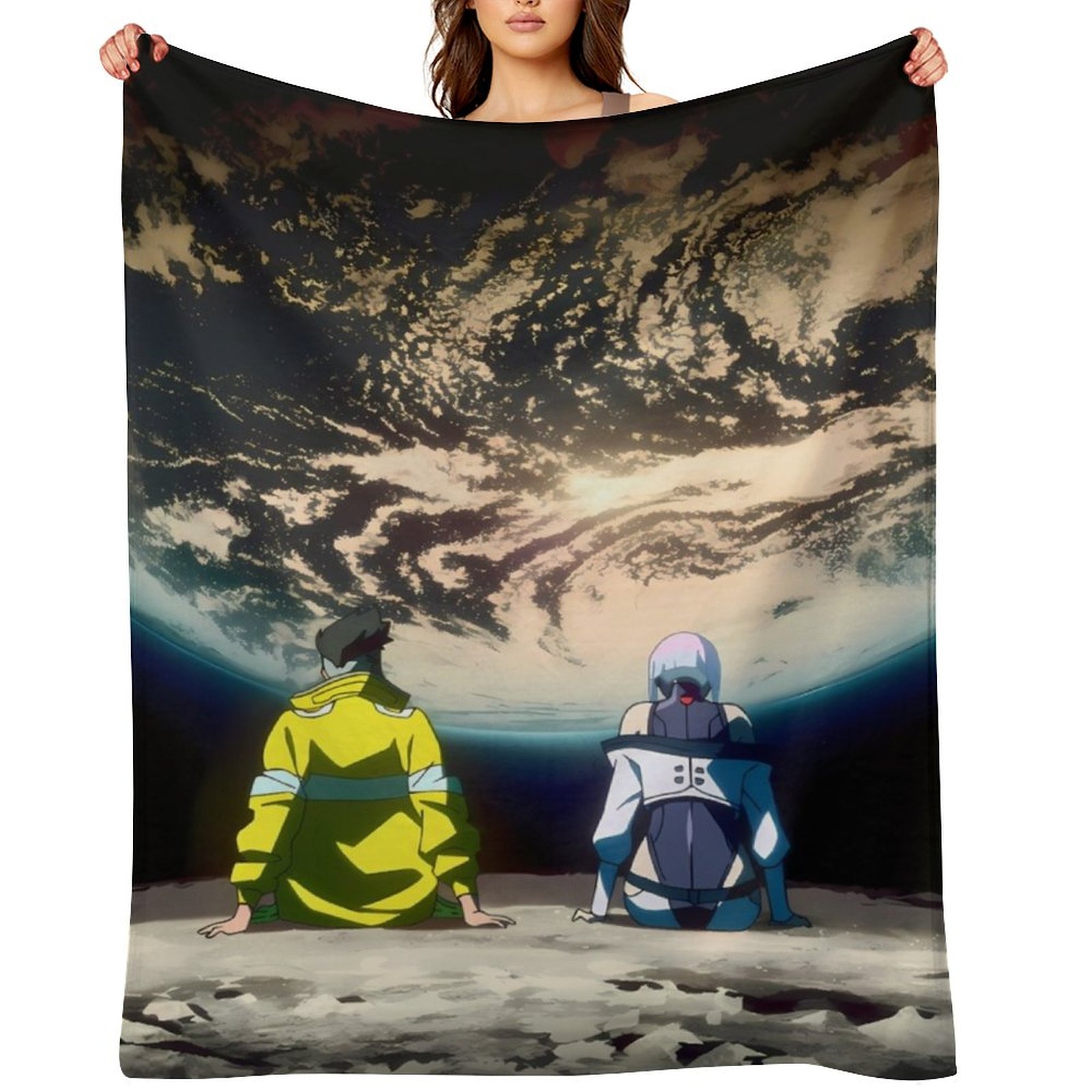 Christmas Throw Blanket - Cyberpunk EdgeRunners Moon Lucy David Throw