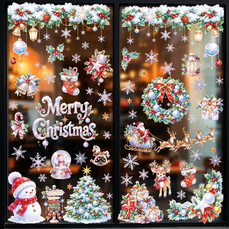 9 Sheets Christmas Static Wind - Snowflake Window Decal review and price
