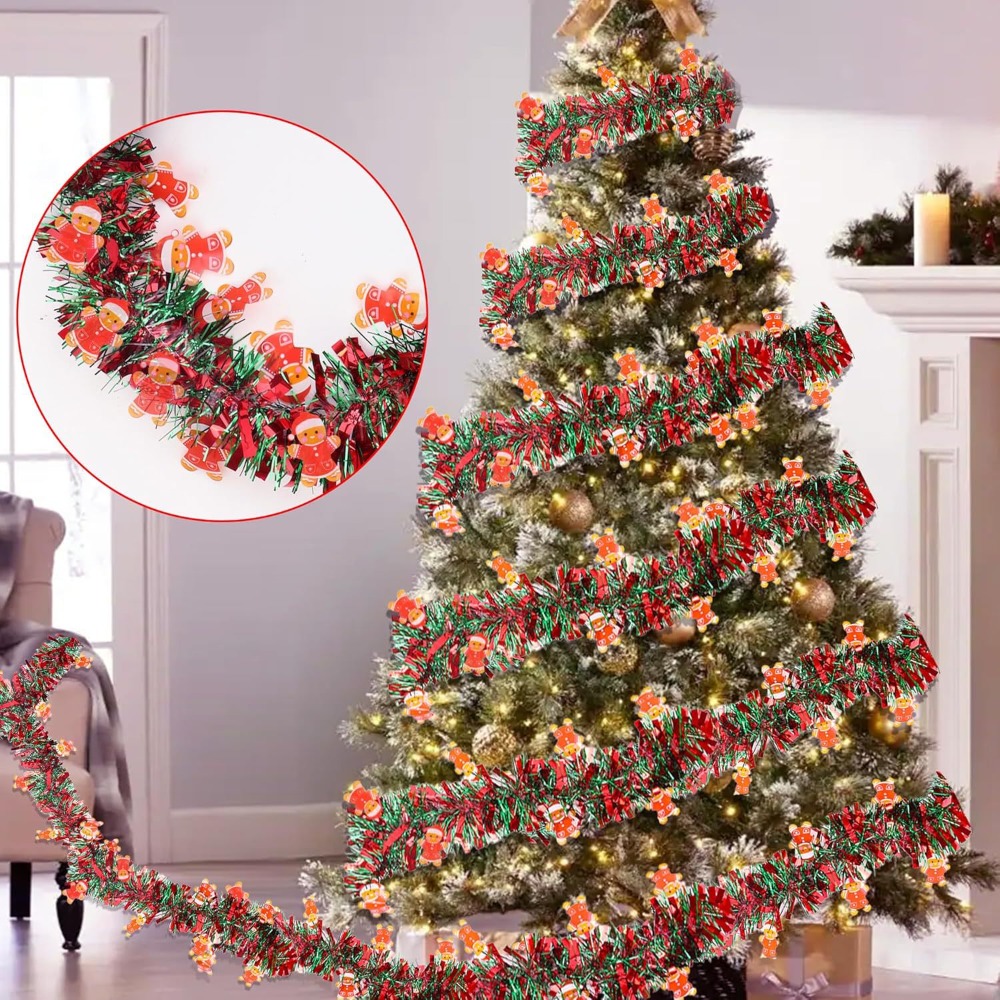 Christmas Tinsel Garland Red G - Tinsel Garland Decoration review and price