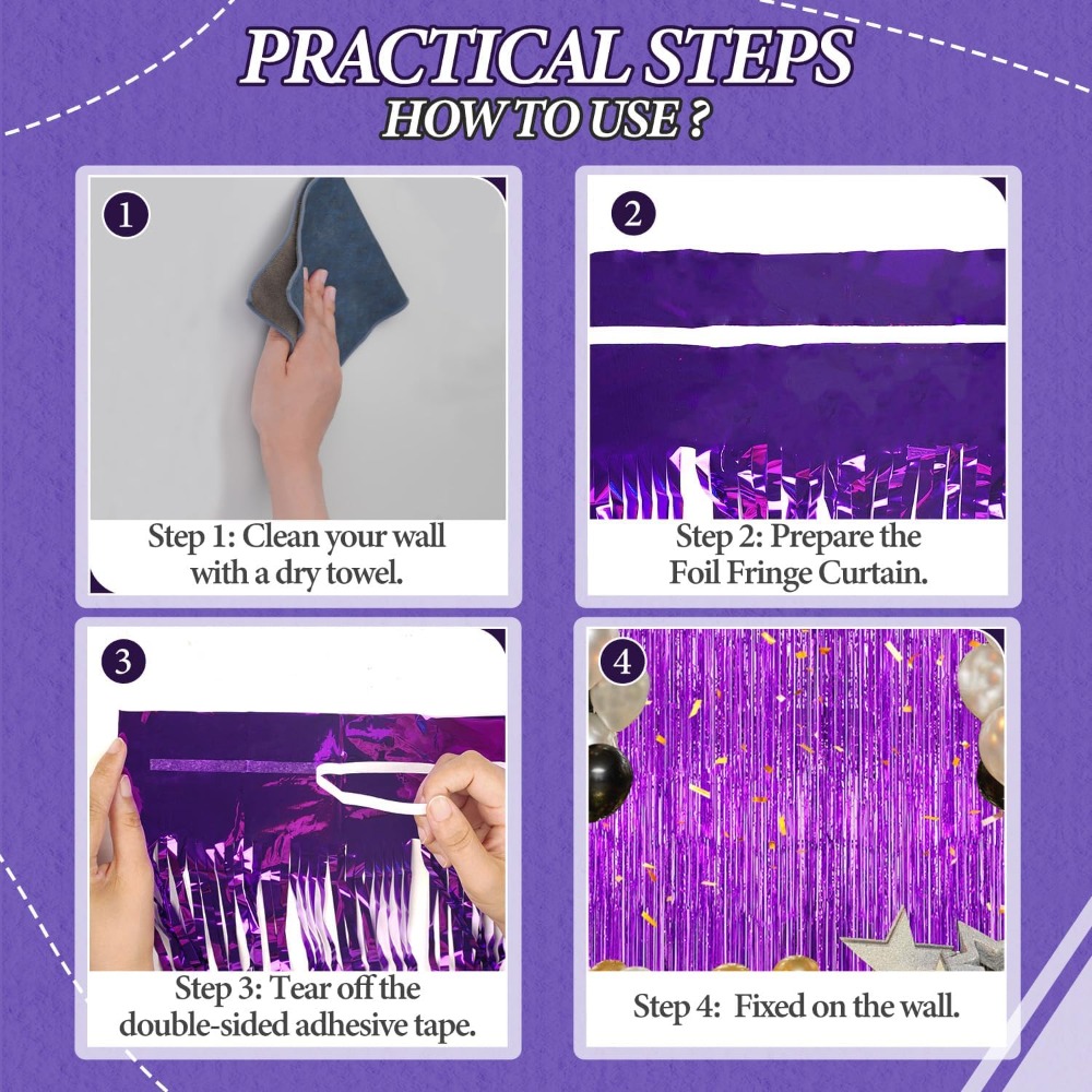 Foil Fringe Backdrop Purple Sh - Tinsel Garland Decoration review and price