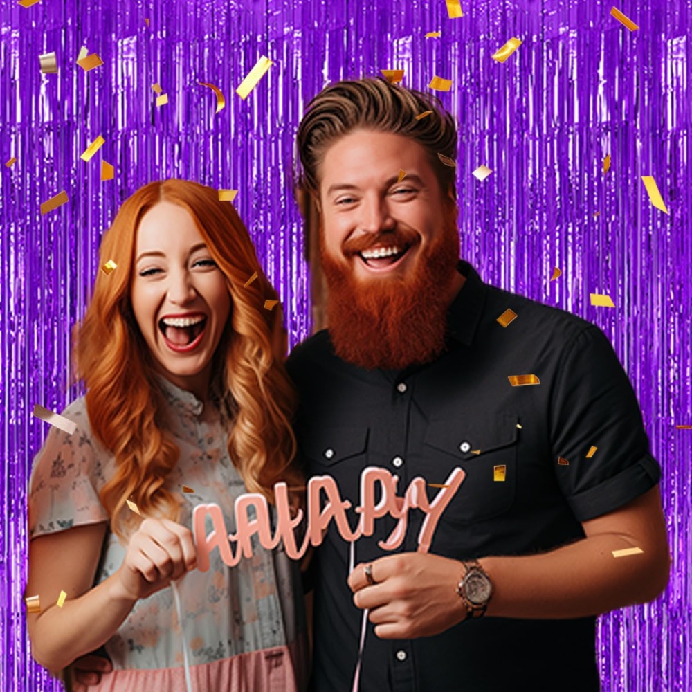 Foil Fringe Backdrop Purple Sh - Tinsel Garland Decoration review and price