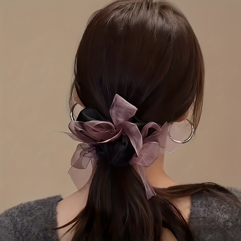Organza woven bow satin scrunc - Ribbon Bow Gift review and price
