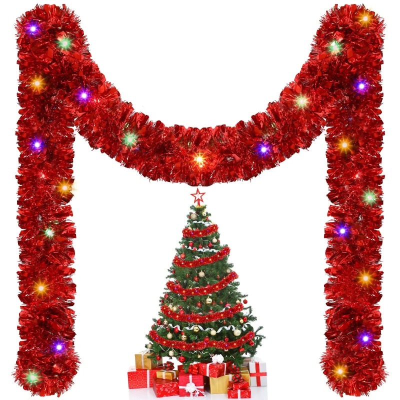 Battery Powered Christmas Tins - Tinsel Garland Decoration review and price