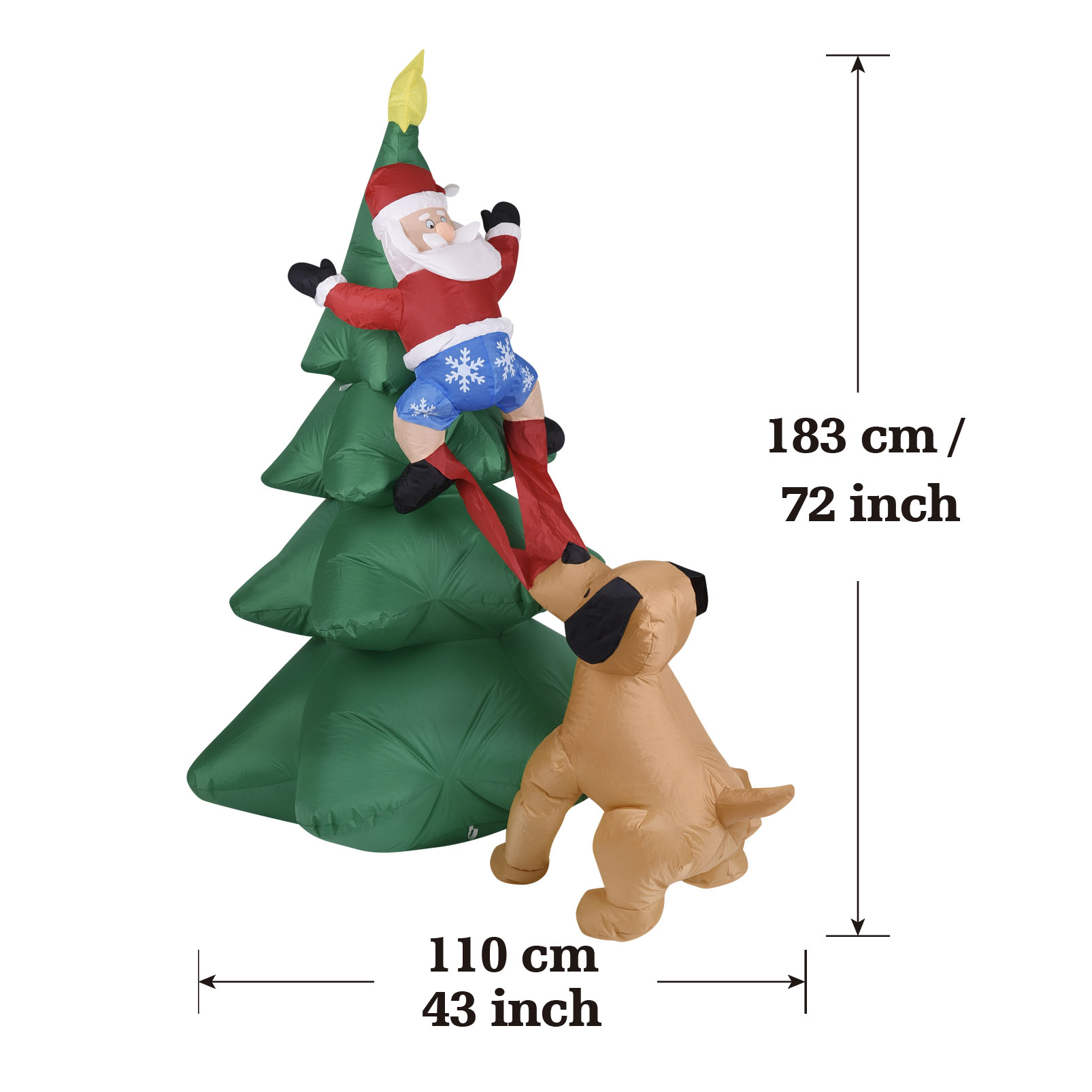 Christmas Inflatable Dog  w/Sa - Christmas Lights Outdoor review and price