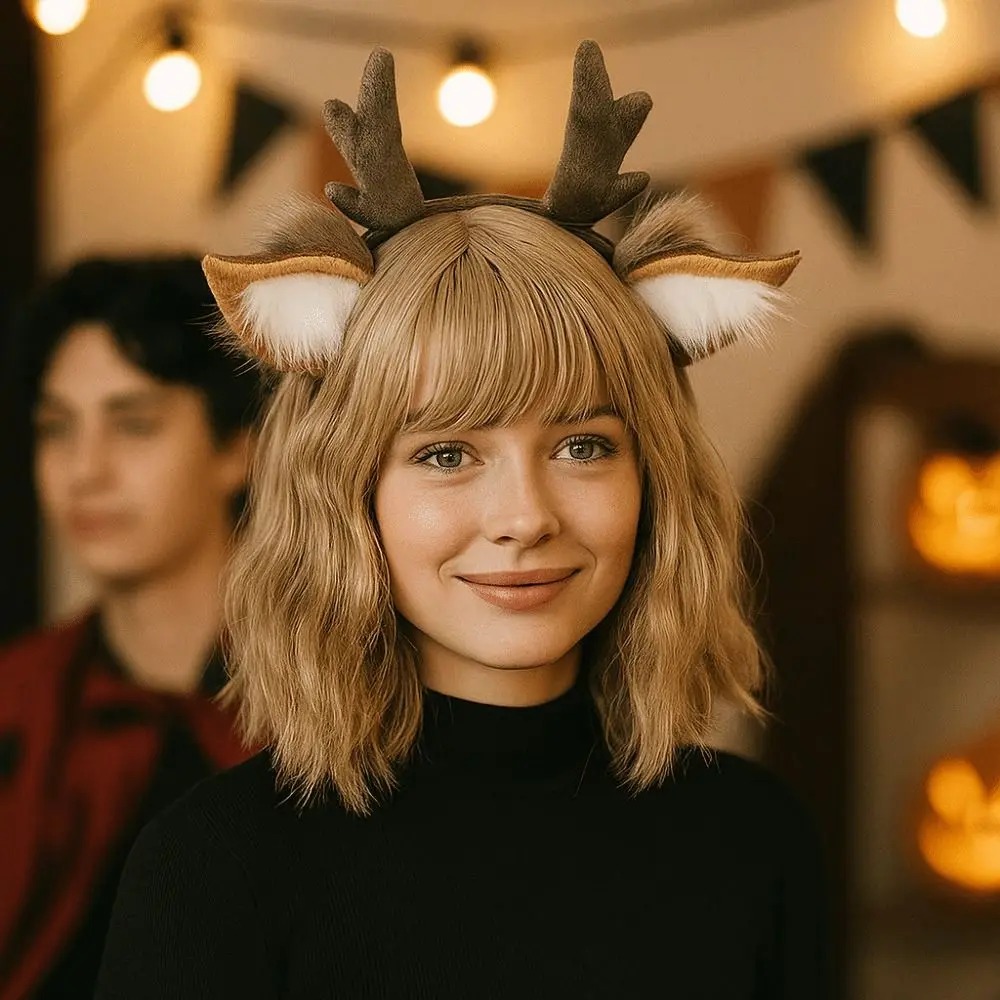 Fluffy Deer Ears Reindeer Antl - Reindeer Antlers Headband review and price