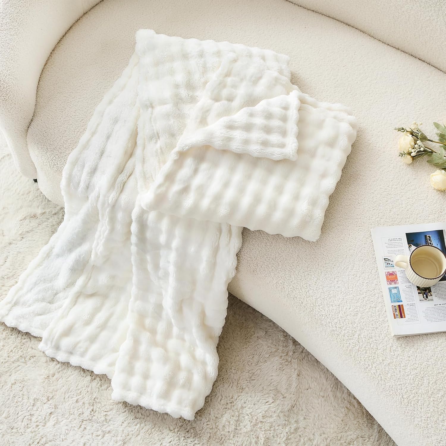 3D Bubble White Plush Blankets - Christmas Throw Blanket review and price