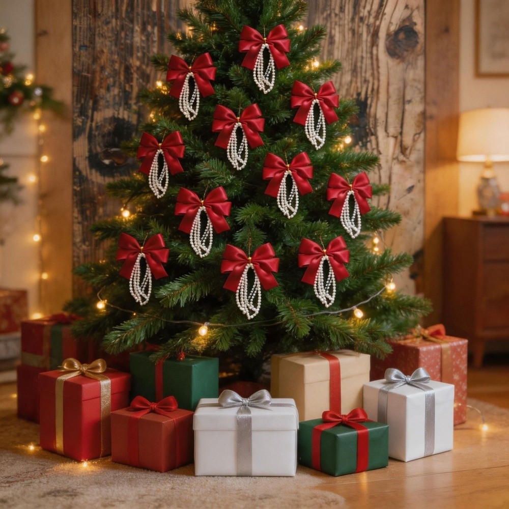 12pcs Set Christmas Tree Bows  - Gift Box Wrap Set review and price