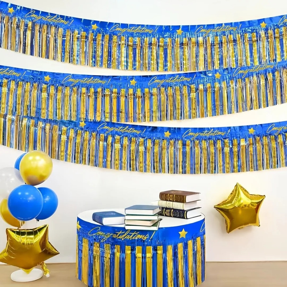 3Pcs Blue Gold Foil Fringe Gar - Tinsel Garland Decoration review and price