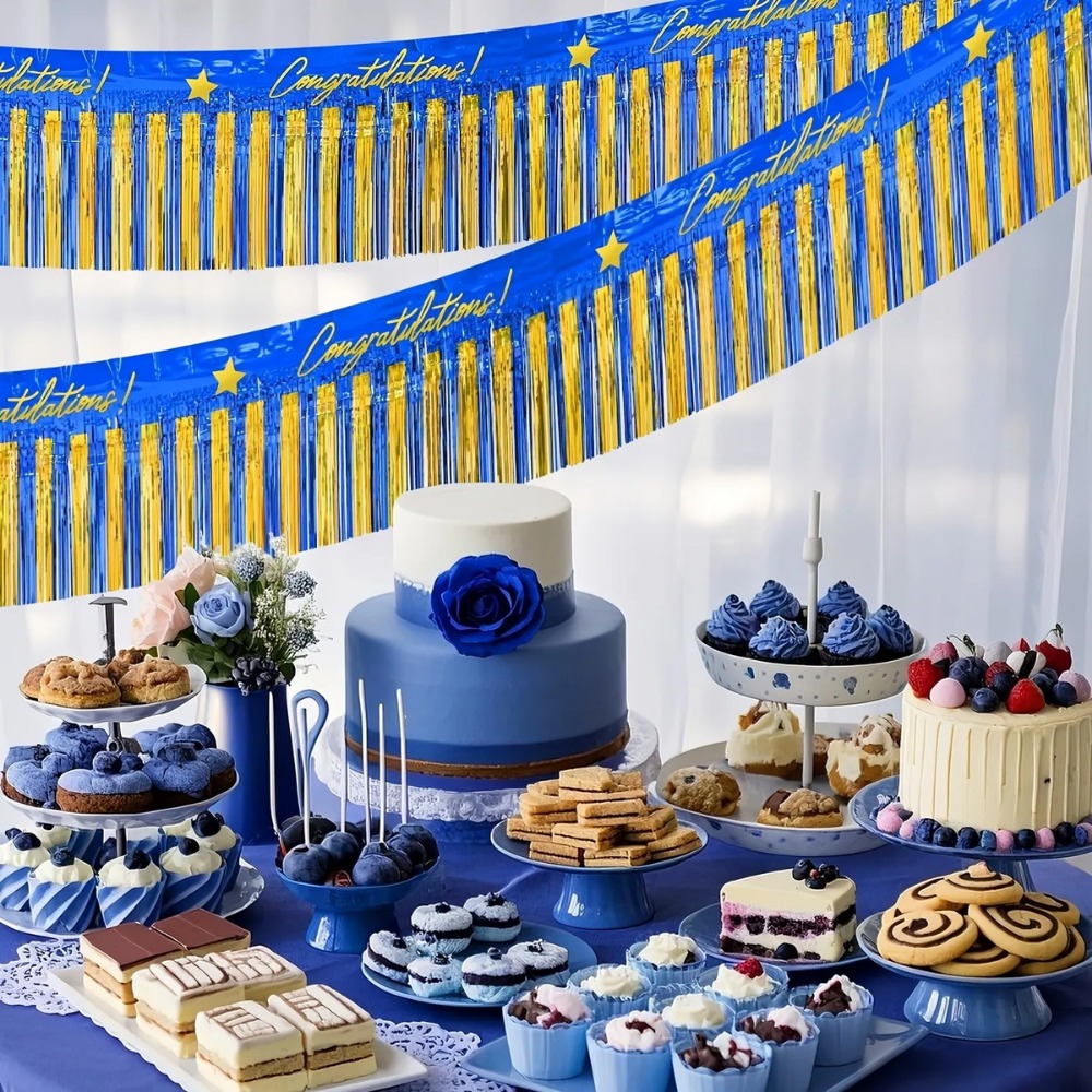 3Pcs Blue Gold Foil Fringe Gar - Tinsel Garland Decoration review and price