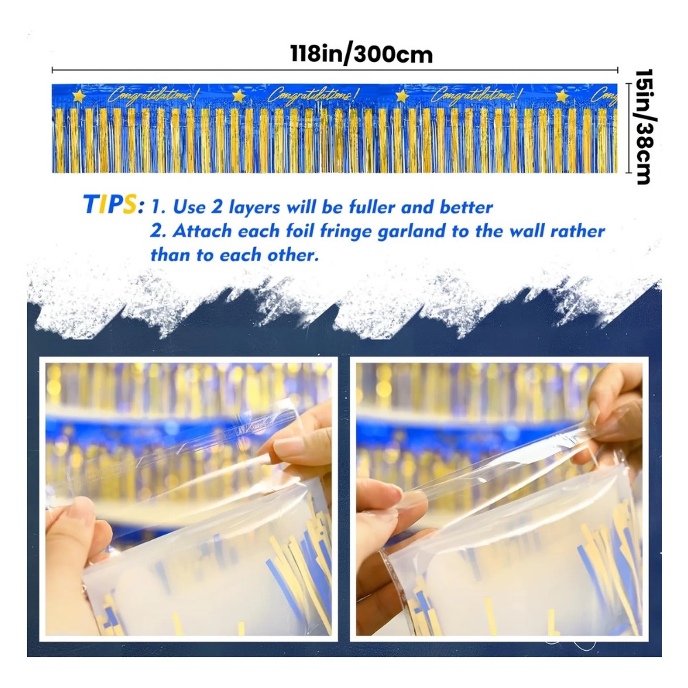 3Pcs Blue Gold Foil Fringe Gar - Tinsel Garland Decoration review and price