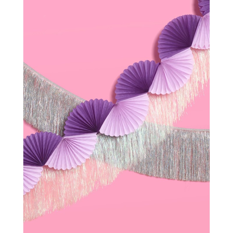 Purple Silver Party Paper 3D F - Tinsel Garland Decoration review and price