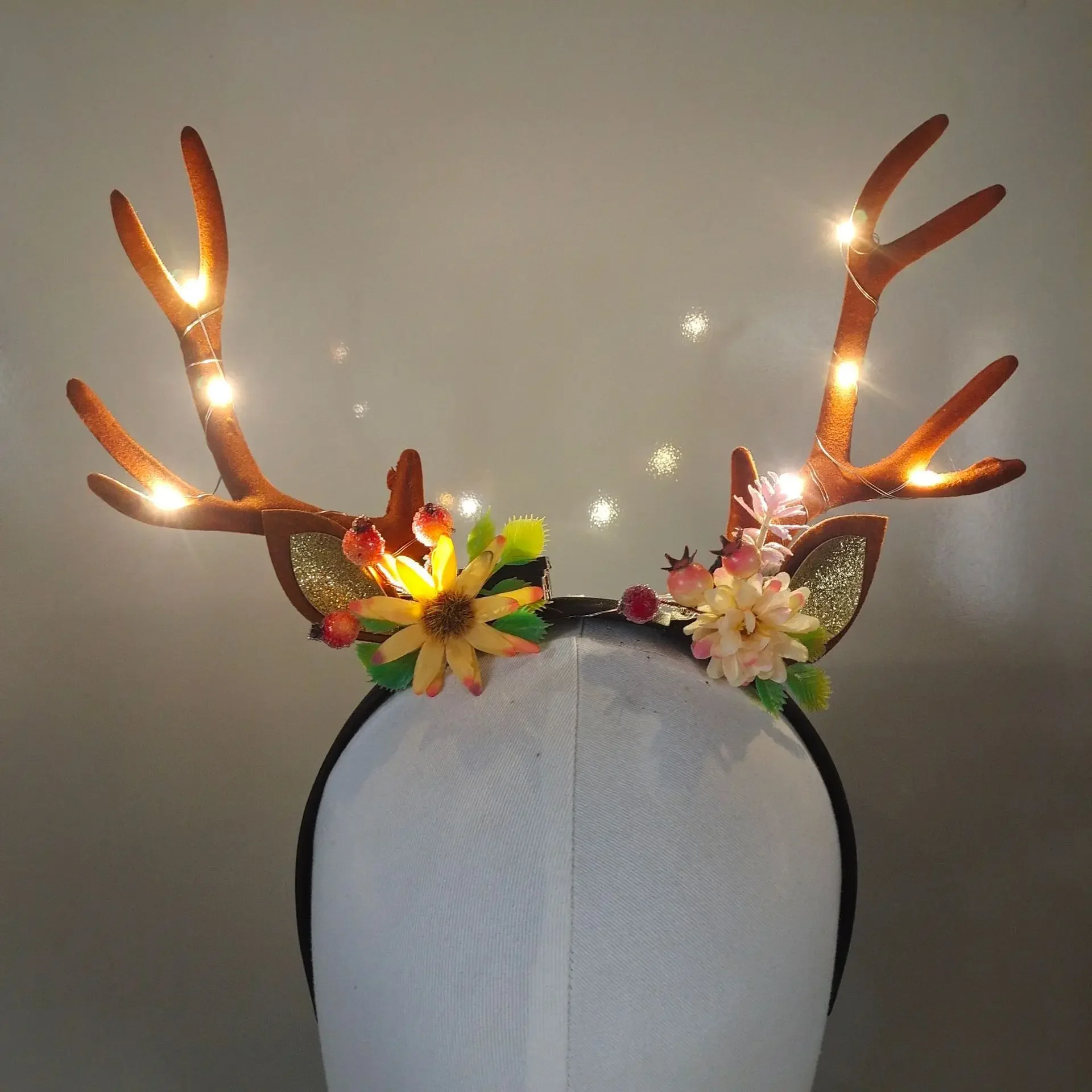 Women Girls Light Up Glowing R - Reindeer Antlers Headband review and price