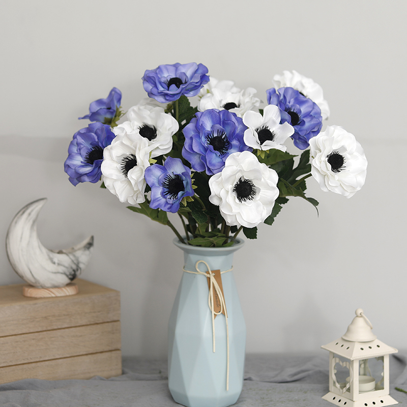 New 3 Heads Anemone Fake Flowe - Christmas Wreath Fake review and price