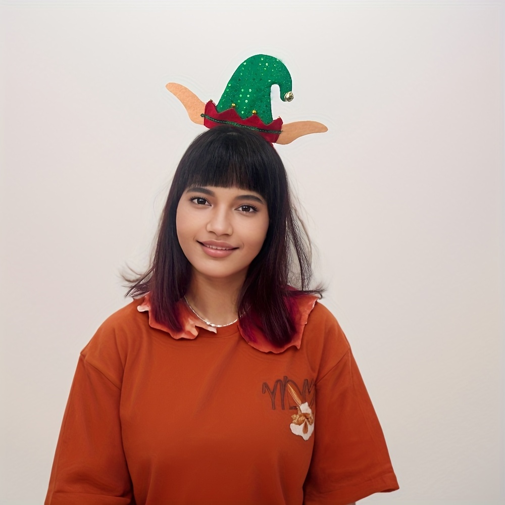 1 Christmas hat headband, desi - Elf Costume Christmas review and price