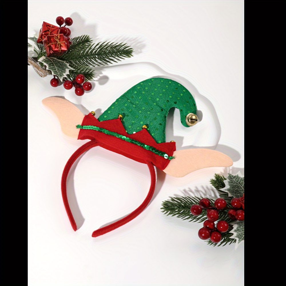 1 Christmas hat headband, desi - Elf Costume Christmas review and price