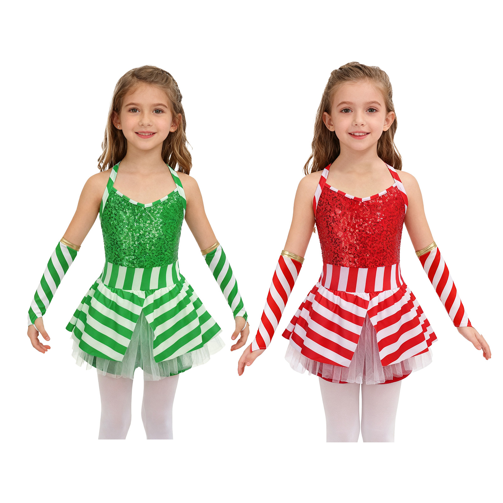 Girls Christmas Candy Cane Dan - Elf Costume Christmas review and price