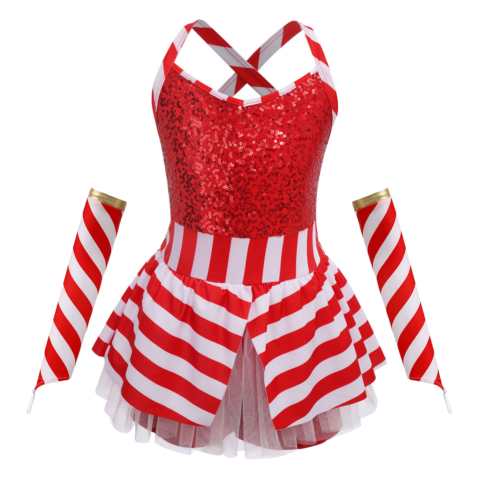 Girls Christmas Candy Cane Dan - Elf Costume Christmas review and price
