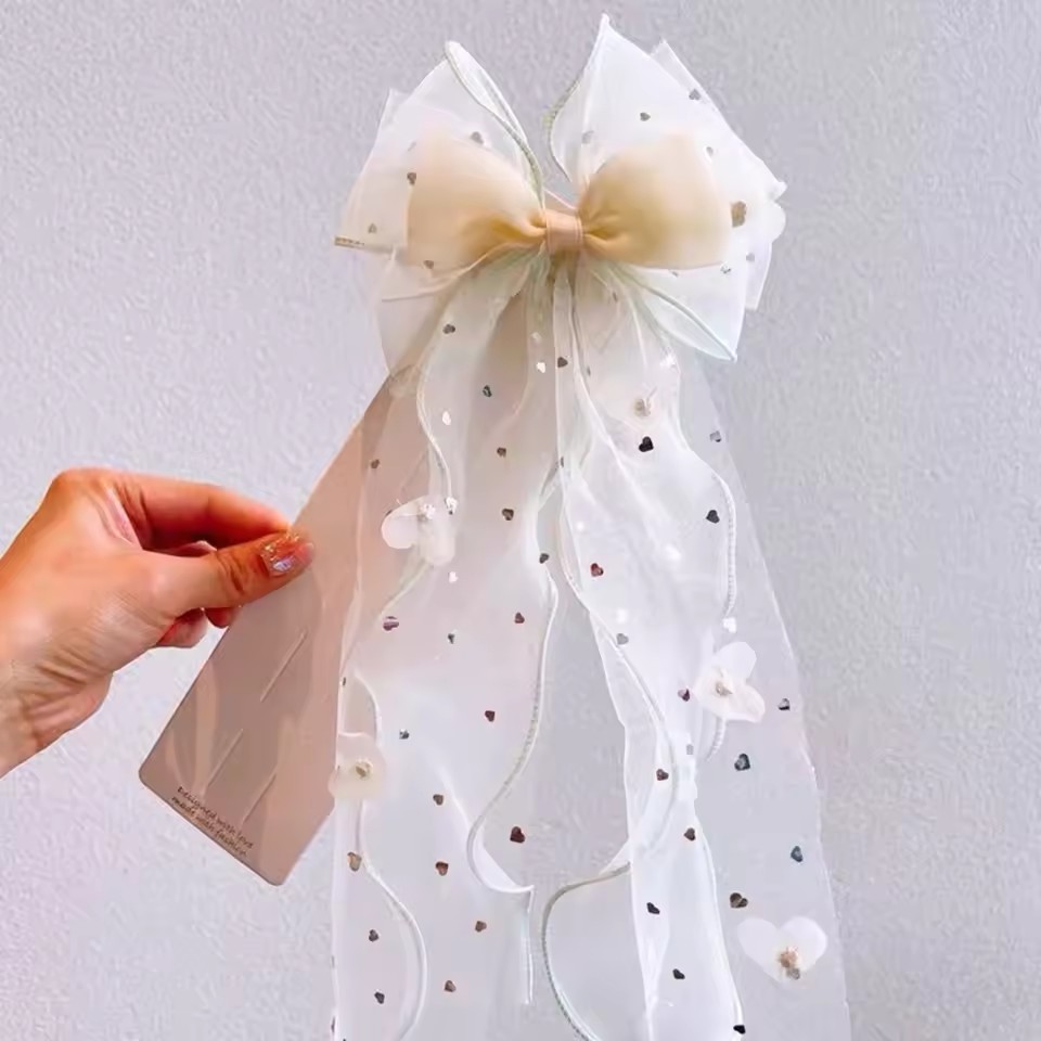 Korean Fairy Mesh Bow Hair Cli - Ribbon Bow Gift review and price