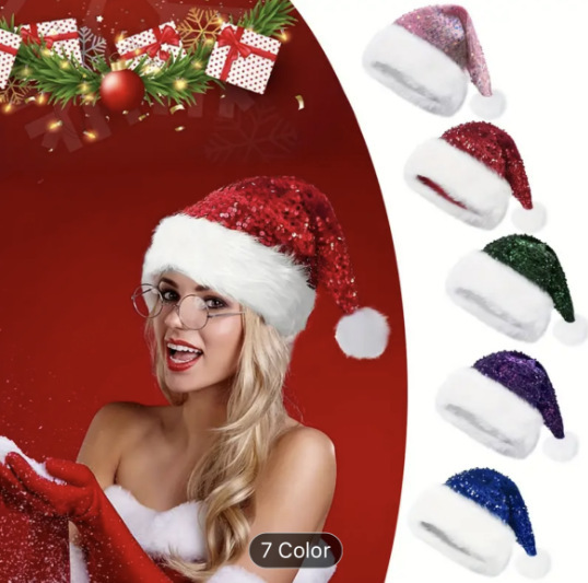 Sequin Christmas Hat Plush Sol - Santa Hat Plush review and price