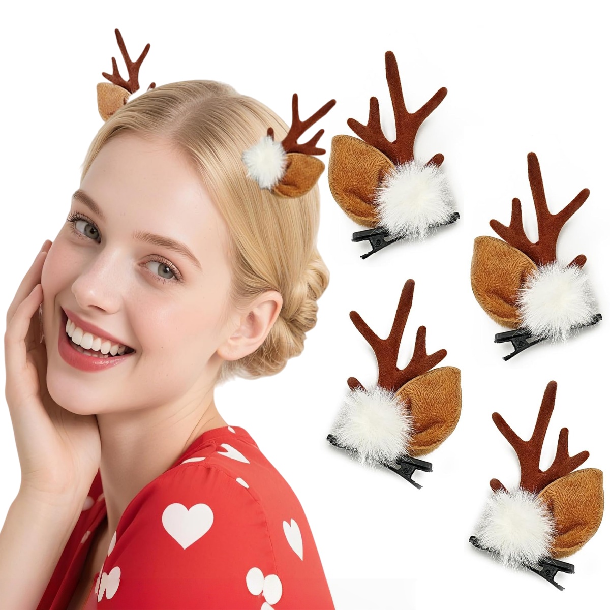 1/2Pairs Small Deer Ears Antle - Reindeer Antlers Headband review and price